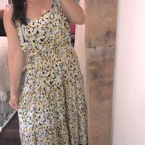 SOCIAL STANDARD BY SANCTUARY size XXlarge yellow floral ditsy maxi dress